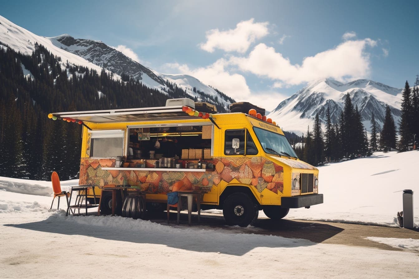 Taco truck at ski resort